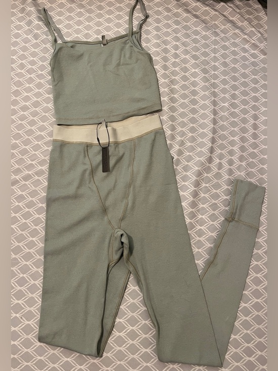 SKIMS Other - Skims Logo Pointelle Mineral Cotton Tank Top Leggings Set